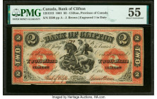 Canada Clifton, PC- Bank of Clifton $2 1.9.1861 Ch.# 125-12-12 PMG About Uncirculated 55. A small tear is noted in this example. 

HID09801242017

© 2...