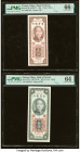 China Bank of Taiwan Group Lot of 5 Examples PMG Gem Uncirculated 66 EPQ; Choice Uncirculated 64 (3); Choice Uncirculated 63. Minor stains are noted o...