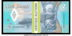 Cook Islands Government of the Cook Islands 3 Dollars ND (2021) Pick 11a Fifty-Three Consecutive Examples Crisp Uncirculated (53). Serial numbers 555 ...