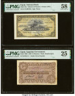 Egypt National Bank of Egypt; Egyptian Government 25; 10 Piastres 3.1.1945; 1940 Pick 10c; 166b Two Examples PMG Choice About Unc 58; Very Fine 25. St...
