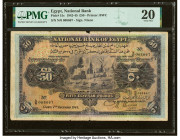 Egypt National Bank of Egypt 50 Pounds 7.12.1944 Pick 15c PMG Very Fine 20. Edge piece missing and annotations are present on this example. 

HID09801...