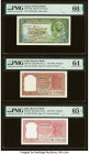 Egypt National Bank of Egypt 25 Piastres 1952-57 Pick 28b PMG Gem Uncirculated 66 EPQ; India Reserve Bank of India 2 Rupees ND (1950); (1951) Pick 27;...
