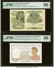 Estonia Bank of Estonia 20 Krooni 1932 Pick 64a PMG Gem Uncirculated 66 EPQ; French Indochina Banque de l'Indo-Chine 1 Piastre ND (1949) Pick 54e PMG ...