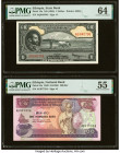 Ethiopia State Bank of Ethiopia; National Bank 1 Dollar; 100 Birr ND (1945); 1969 Pick 12a; 34a Two Examples PMG Choice Uncirculated 64; About Uncircu...