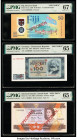 Fiji Reserve Bank of Fiji 50 Dollars 2020 Pick 121as Commemorative Specimen PMG Superb Gem Unc 67 EPQ; Germany Democratic Republic Deutsche Notenbank ...