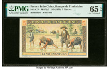 French Indochina Banque de l'Indo-Chine 5 Piastres ND (1951) Pick 75r Remainder PMG Gem Uncirculated 65 EPQ. 

HID09801242017

© 2022 Heritage Auction...