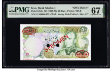 Iran Bank Markazi 50 Rials ND (1974-79) Pick 101ds Specimen PMG Superb Gem Unc 67 EPQ. Red Specimen & TDLR overprints and two POCs are present on this...