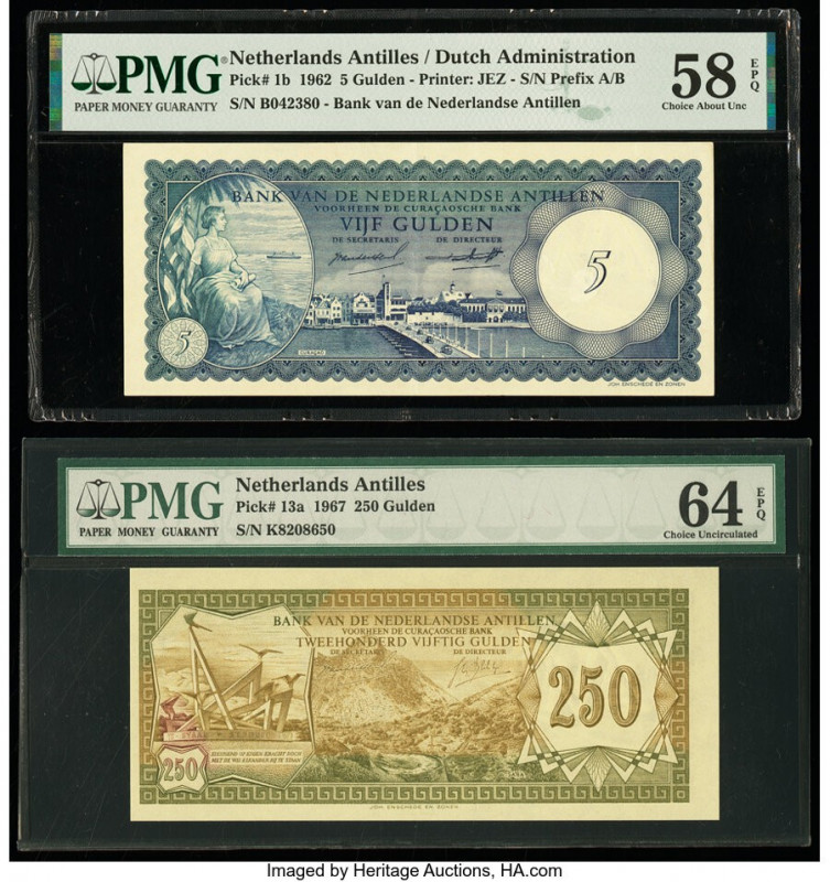 Netherlands Antilles Bank van de Nederlandse Antillen 5; 250 Gulden 2.1.1962; 28...