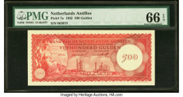 Netherlands Antilles Bank van de Nederlandse Antillen 500 Gulden 2.1.1962 Pick 7a PMG Gem Uncirculated 66 EPQ. 

HID09801242017

© 2022 Heritage Aucti...