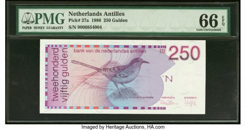 Netherlands Antilles Bank van de Nederlandse Antillen 250 Gulden 31.3.1986 Pick ...