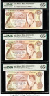 Saint Helena Government of St. Helena 20 Pounds ND (1986) Pick 10a Five Examples PMG Gem Uncirculated 65 EPQ (5). Several examples are consecutive. 

...