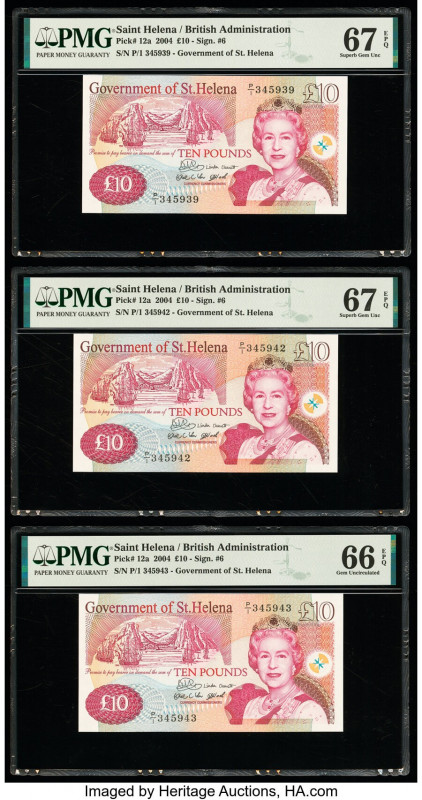 Saint Helena Government of St. Helena 10 Pounds 2004 Pick 12a Five Examples PMG ...