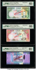 Samoa Central Bank of Samoa 50 (3); 100 (3) Tala ND (2006) (2); (2014); (2017) (2); (2012) Pick 36s; 37s; 41bs; 41cs; 44as; 44bs Six Specimen PMG Gem ...