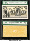 Venezuela Banco de Maracaibo 400 Bolivares ND (ca. 1897) Pick S209p Front and Back Proofs PMG Gem Uncirculated 65 EPQ; Choice Uncirculated 64 Net. Thr...