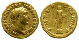 Traianus 98-117
Aureus, Rome, 101-102, AU 7.1 g.
Avers : IMP CAES NERVA TRAIAN AVG GERM Buste lauré de Traianus à droite, avec l'égide sur l'épaule ga...
