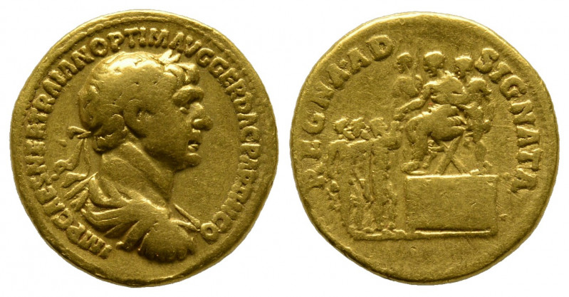 Traianus 98-117
Aureus, Rome, 116, AU 6.95 g.
Avers : IMP CAES NER TRAIANO OPTIM...