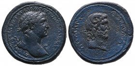 Traianus, Bronze avec patine blue AE 22,3 g., 30,6 mm TTB