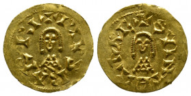 Espagne, WISIGOTHS, SISEBUT Triens, (612-621), AU 1,5 g., 19,2 mm, SUP