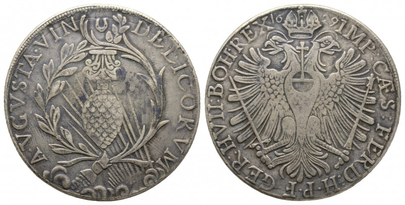 Augsburg (Stadt). Taler , 1629 AG 28.26 g. Ref : Dav 5035; KM 61. TTB Rare