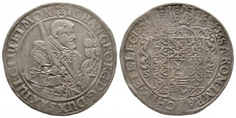 Saxony. Johann Georg I 1615-56, Taler, 1636, AG 29.31 g.
Ref : Dav-7601, KM#132....
