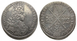 Johann Georg IV., 1691-1694.
2/3 Taler 1692, Dresden, 15.18g. Ref : Dav. 812. TTB+ Rare