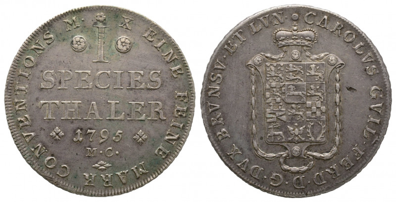 Karl Wilhelm Ferdinand 1780-1806.
Taler 1795 MC, Braunschweig, AG 27.80 g. Ref :...