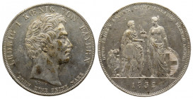 Bayern, Ludwig, thaler 1832, Prince Otto, first king of Greece , AG 28 g. Ref KM#761. Traces de nettoyage sinon presque Superbe