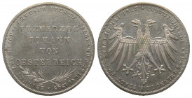 Frankfurt, 2 Gulden. 1848, AG 21.20 g. Ref : KM#338 Superbe