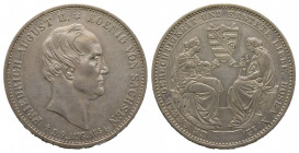 Saxony, Friedrich August II, Thaler 1854, AG 22.24 g. Ref : KM#1180.1 Superbe