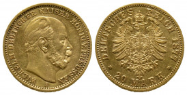 Prussia, Wilhelm I., 1861-1888 20 Mark 1877, AU presque Superbe