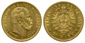 Prussia, Wilhelm I., 1861-1888 20 Mark 1878 AU presque Superbe