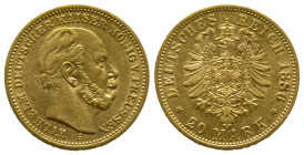 Prussia, Wilhelm I., 1861-1888 20 Mark 1886 AU presque Superbe