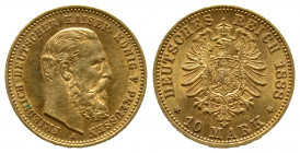 Prussia, Friedrich III 10 Mark 1888 , AU, presque Superbe