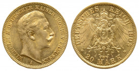 Prussia, Wilhelm II., 1888-1918 , 20 Mark 1903 A, Ref : KM#521 Superbe