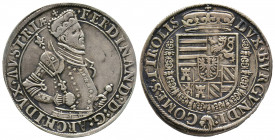 Holy Roman Empire(Austria), 
Archduke Ferdinand Taler ND(1564-95), Hall mint, AG 16.75 g. Ref : Dav.-8097 TTB