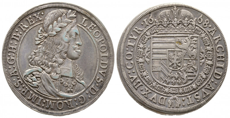 Leopold I., 1657-1705, Reichstaler 1668, Hall, AG 28.32 g. Ref : Dav. 3240 TTB/S...