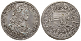 Leopold I., 1657-1705, Reichstaler 1668, Hall, AG 28.32 g. Ref : Dav. 3240 TTB/SUP Traces de nettoyage. Rare