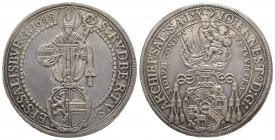 Salzburg, Johann Ernst von Thun and Hohenstein, Taler, 1688, AG 29.45 g. Ref : Dav.3510, KM#254 TTB. Traces de nettoyage . Rare