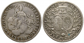 Salzburg, Sigmund III Taler, 1759, AG 27.88 g. Ref : Dav.1252, KM#394 TTB+ Rare