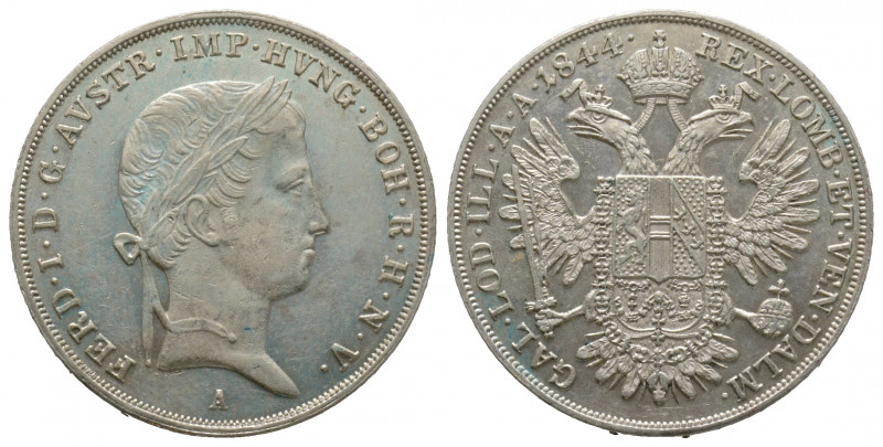 Ferdinand I. 1835 - 1848 1/2 Taler, 1844. A Wien, AG 14 g. Superbe