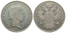 Ferdinand I. 1835 - 1848 1/2 Taler, 1844. A Wien, AG 14 g. Superbe