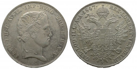 Ferdinand I. 1835 - 1848 1 Thaler 1847. Vienna, AG 28 g. Superbe