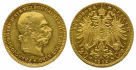 Francis Joseph I, Austrian Empire 20 Corona 1902, AU Ref : Fr. 1934 Superbe