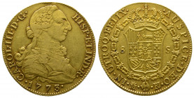 Espagne, Madrid, Charles III 1773, 8 Escudos, AU 26,95 g., 36 mm. TTB