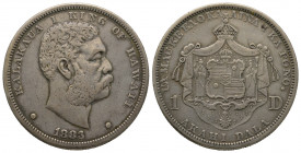 U S A - Hawaii
Kalakaua 1874-1891
Dollar, San Francisco, 1883, AG 26.69 g.
Ref : KM#7, Dav. 430 TTB/SUP
