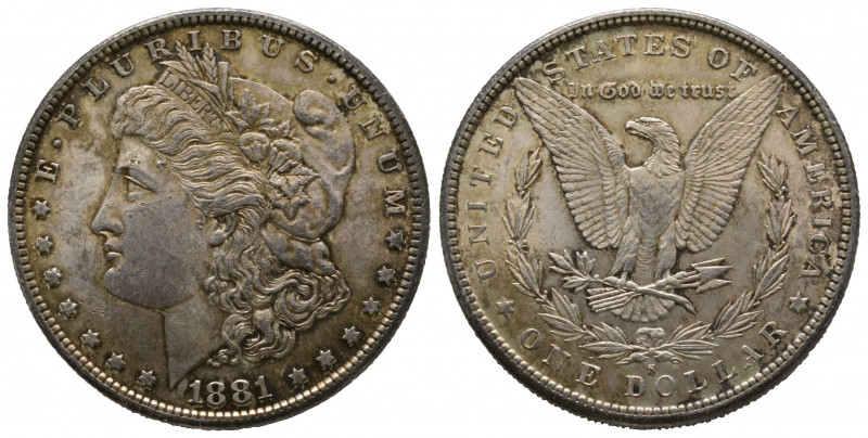 1 Dollar Morgan, San Francisco, 1881 S, AG 26.77 g.
Ref : KM#110
Conservation : ...