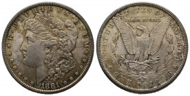 1 Dollar Morgan, San Francisco, 1881 S, AG 26.77 g.
Ref : KM#110
Conservation : FDC