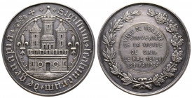 Ville de Genappe, Médaille "Souvenir de la visite de S.A.I. le Raz Teferi, 1924, AG 66,72 g., 55,4 mm