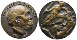 France, Paris, Georges Clémenceau, Dropsy (H.), 1930, AE 397,64 g., 93,2 mm