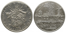 France, 10 Francs Piefort 1975, AG 22,8 g., 26,5 mm
